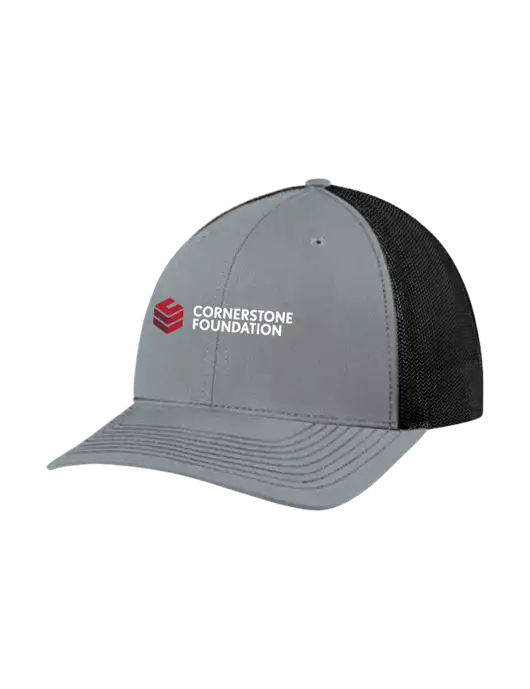 Richardson Adjustable Snapback Original 112 Trucker Cap Heather Grey w/Black Mesh w/Cornerstone Foundation logo