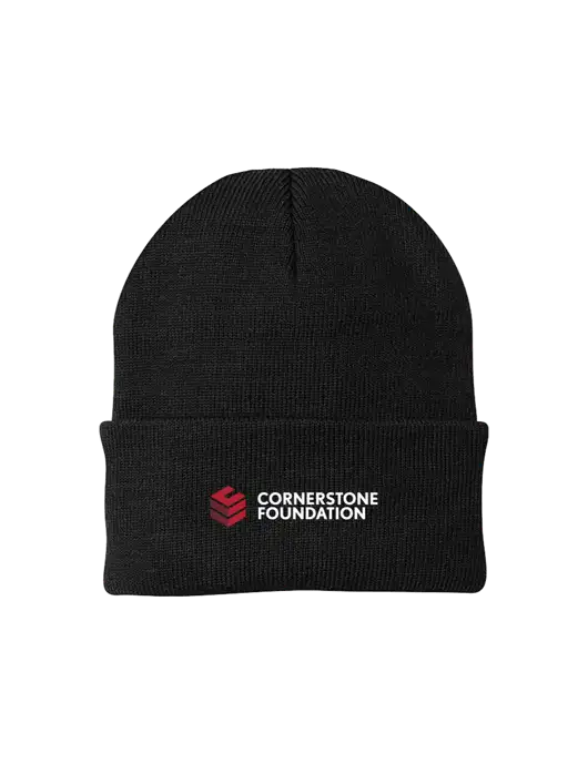 Black Knit Cap w/Cornerstone Foundation logo