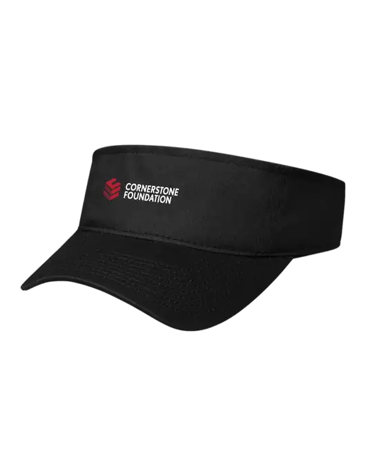 Black Cap Visor w/Cornerstone Foundation logo