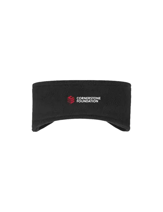 Black Stretch Fleece Headband w/Cornerstone Foundation logo