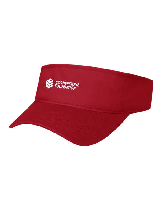 Red Cap Visor w/Cornerstone Foundation logo
