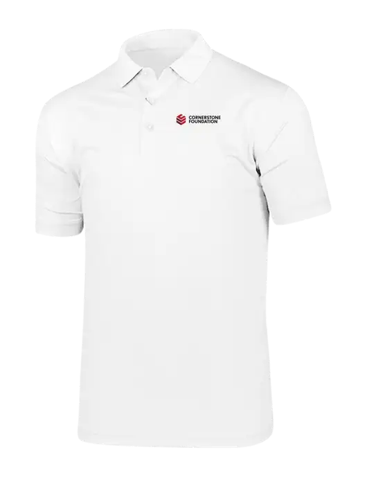 Callaway Vibrant Bright White Ventilated Polo w/Cornerstone Foundation logo