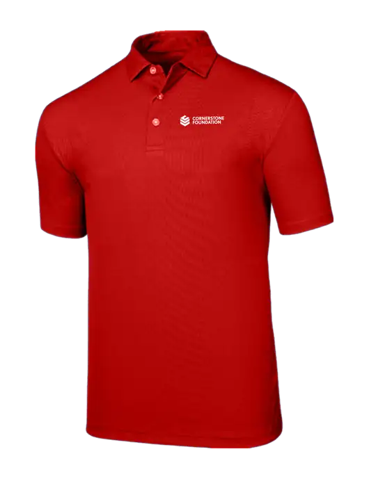 Callaway Birdseye Red Polo w/Cornerstone Foundation logo