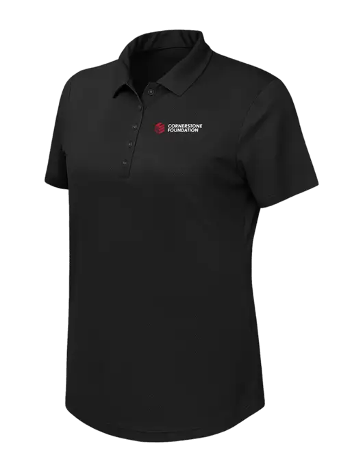 Callaway Womens Birdseye Black Polo w/Cornerstone Foundation logo