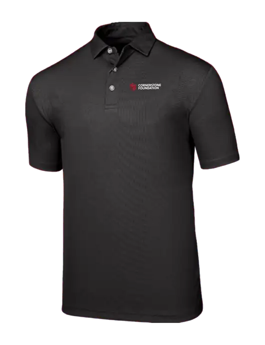 Callaway Birdseye Black Polo w/Cornerstone Foundation logo
