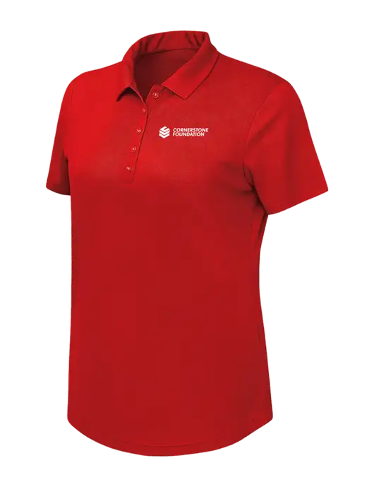 Callaway Womens Birdseye Red Polo w/Cornerstone Foundation logo
