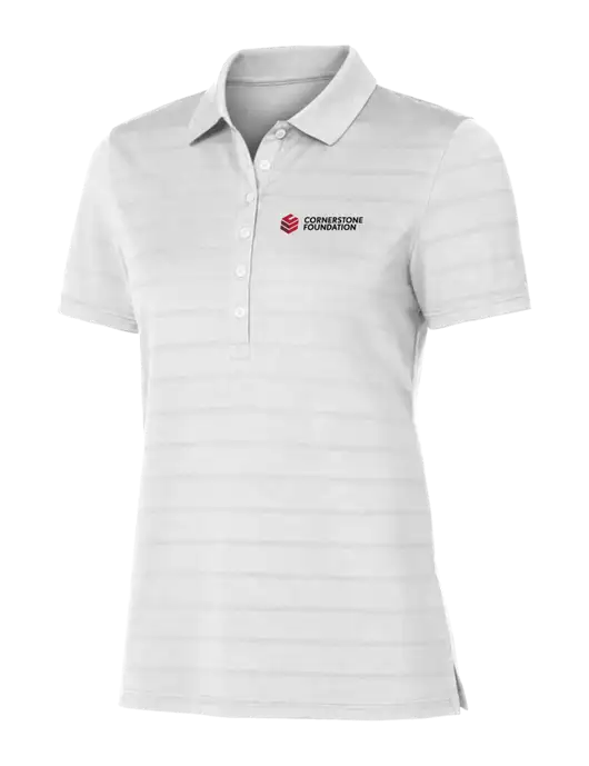 Callaway Womens Bright White Ventilated Polo w/Cornerstone Foundation logo