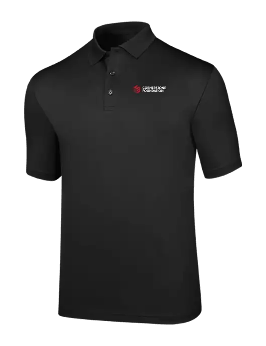 Callaway Opti-Dri Black Chev Polo w/Cornerstone Foundation logo
