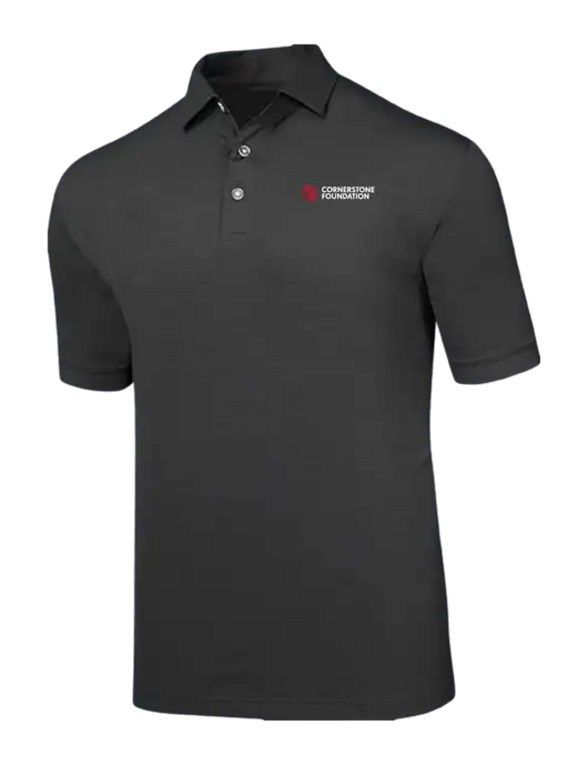 Callaway Black Fashion Tonal Polo w/Cornerstone Foundation logo