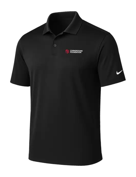 NIKE Black Victory Solid Polo w/Cornerstone Foundation logo