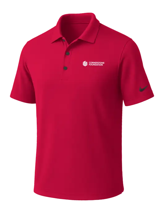 NIKE Red Dri-Fit Micro Pique Polo w/Cornerstone Foundation logo
