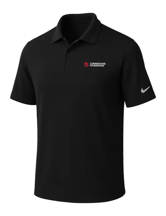 NIKE Black Dri-Fit Micro Pique Polo w/Cornerstone Foundation logo