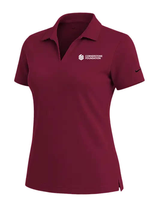 NIKE Cardinal Womens Dri-Fit Micro Pique Polo w/Cornerstone Foundation logo