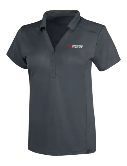 OGIO Dark Grey Womens Framework Polo w/Cornerstone Foundation logo