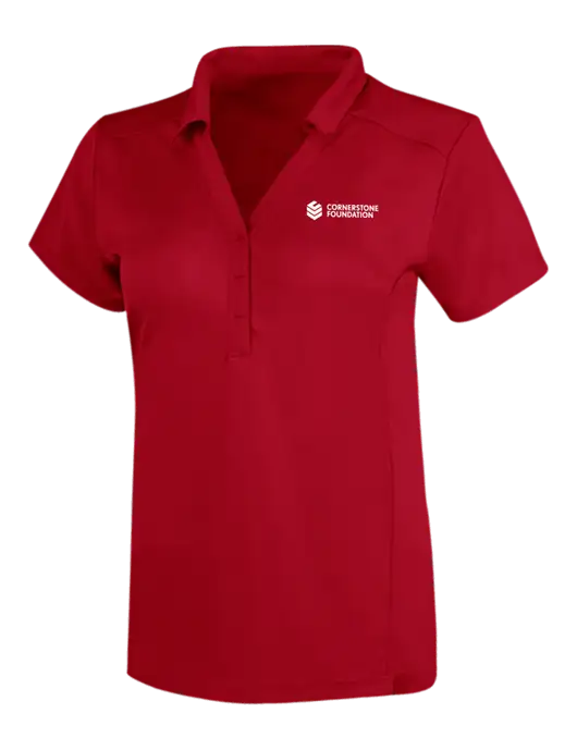 OGIO Red Womens Framework Polo w/Cornerstone Foundation logo