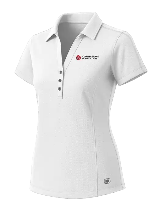 OGIO Womens White ONYX Polo w/Cornerstone Foundation logo