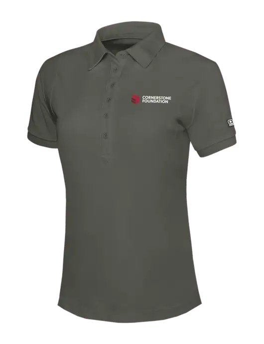 OGIO Womens Medium Grey Jewel Polo w/Cornerstone Foundation logo