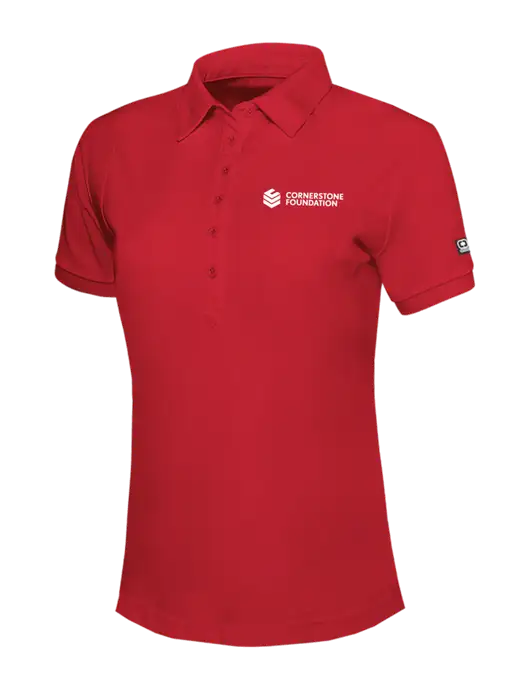 OGIO Womens Red Jewel Polo w/Cornerstone Foundation logo