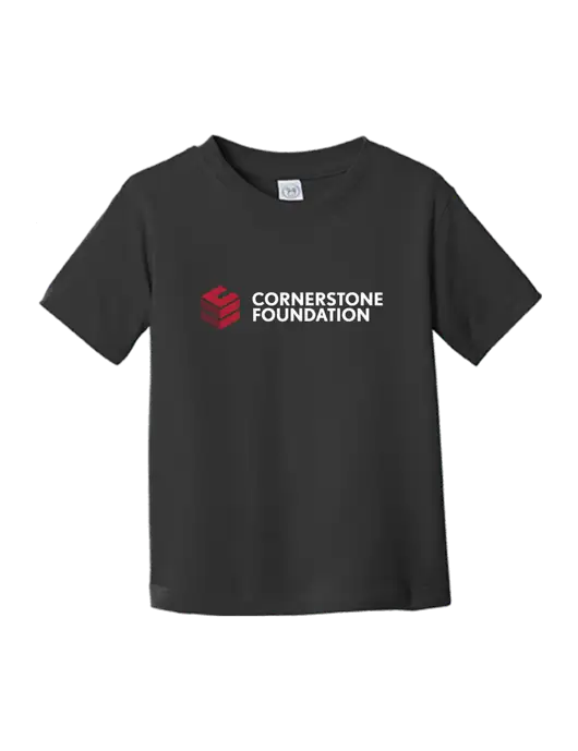 Rabbit Skins Black Toddler Fine Jersey Tee w/Cornerstone Foundation logo