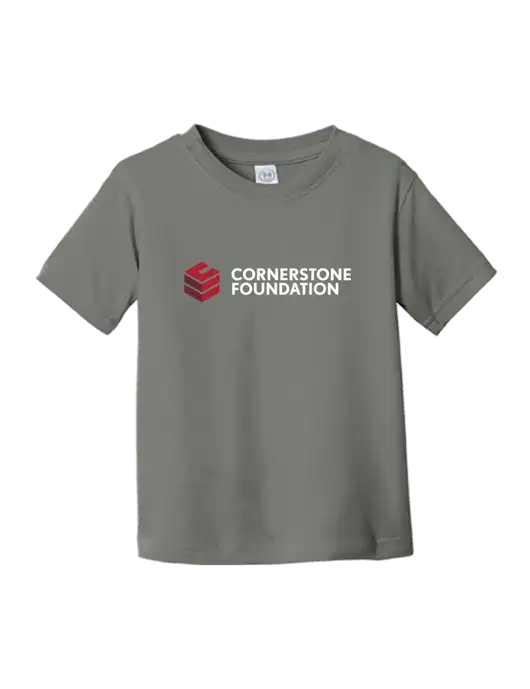 Rabbit Skins Charcoal Toddler Fine Jersey Tee w/Cornerstone Foundation logo