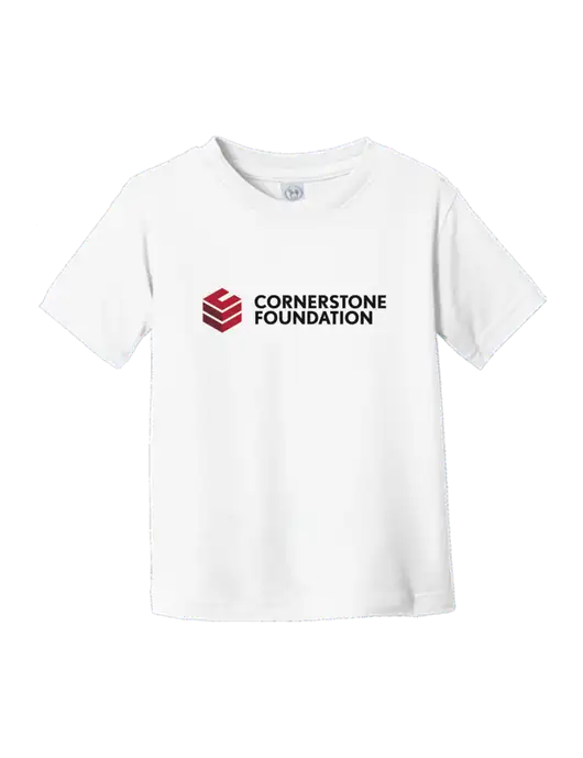 Rabbit Skins White Toddler Fine Jersey Tee w/Cornerstone Foundation logo