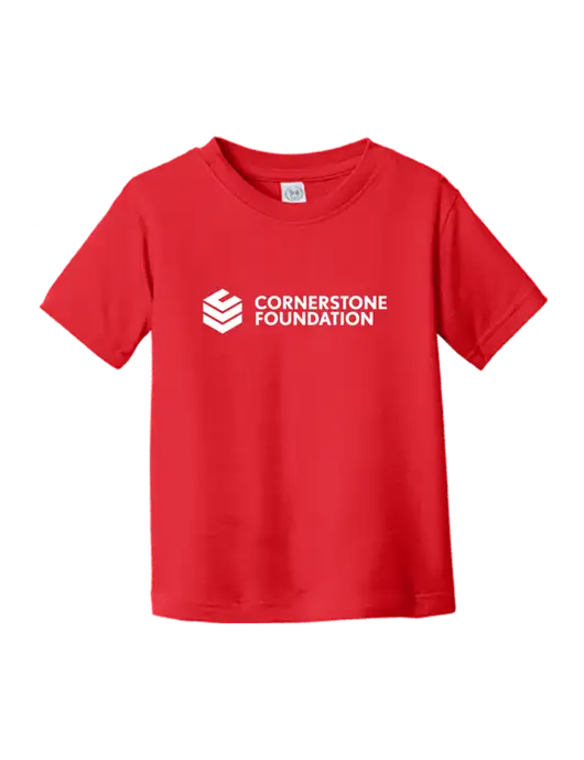 Rabbit Skins Red Toddler Fine Jersey Tee w/Cornerstone Foundation logo