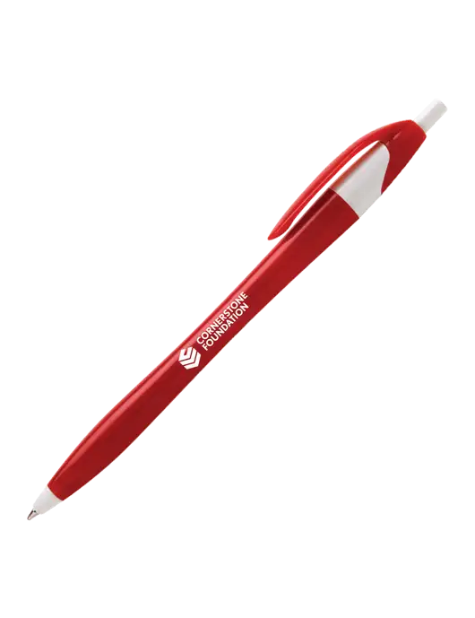 Novella Red/White Executive Pen - Blue Ink w/Cornerstone Foundation logo