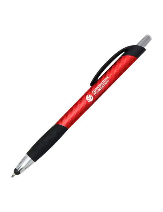 Sunray Red Stylus Pen - Black Ink w/Cornerstone Foundation logo