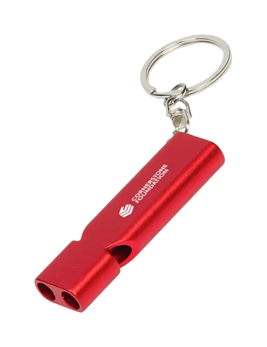 Quick Alert Red Safety Whistle w/Cornerstone Foundation logo