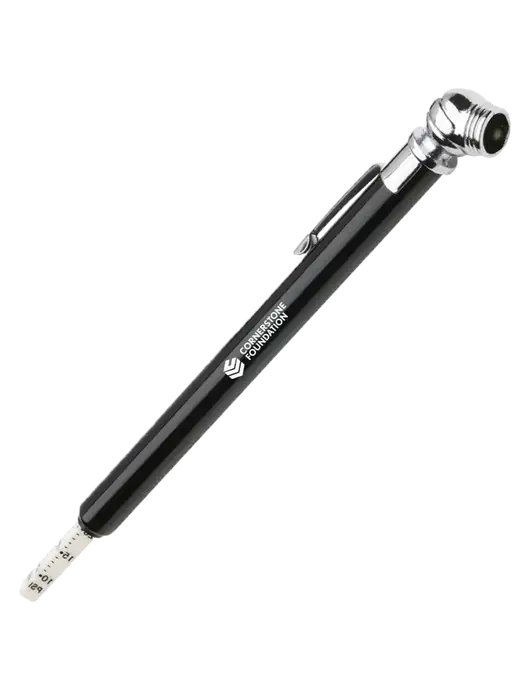 Quick View Black Tire Gauge w/Cornerstone Foundation logo