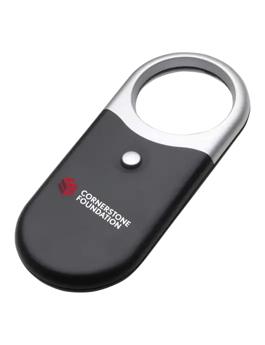 Compact Black Magnifier Light w/Cornerstone Foundation logo