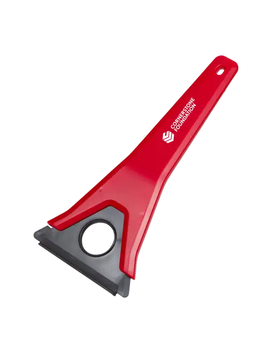 TriBlade Red Windshield Scraper w/Cornerstone Foundation logo
