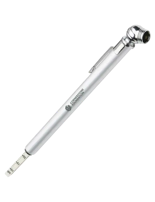 Quick View Silver Tire Gauge w/Cornerstone Foundation logo