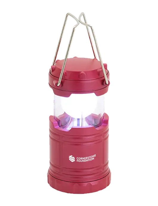 Red Mini Retro Lantern w/Cornerstone Foundation logo