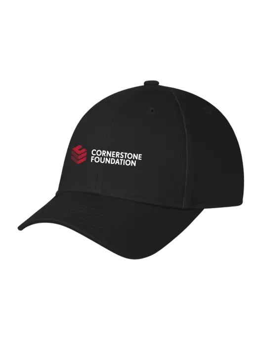 Black Structured Cap Hook & Loop w/Cornerstone Foundation logo