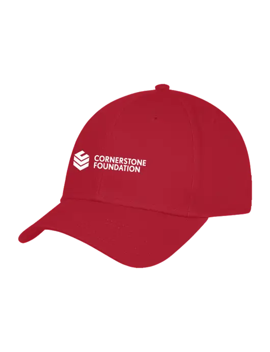 Red Structured Cap Hook & Loop w/Cornerstone Foundation logo