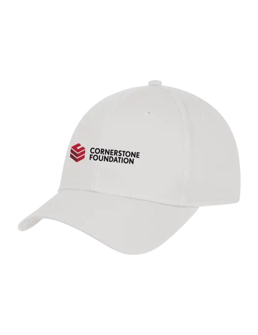White Structured Cap Hook & Loop w/Cornerstone Foundation logo