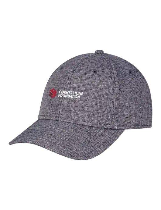 Heather Charcoal Structured Linen Look Cap Hook & Loop w/Cornerstone Foundation logo