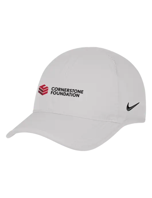 Nike White Featherlight Cap w/Cornerstone Foundation logo