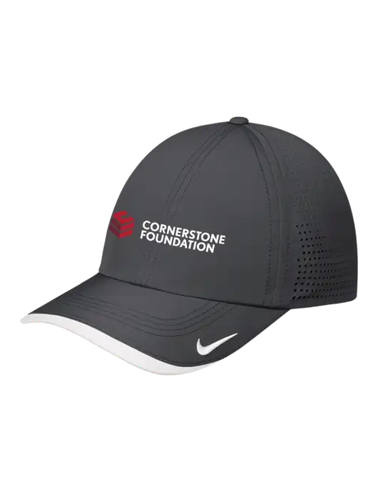 Nike Dark Grey/White Dri-FIT Perforated Performance Cap w/Cornerstone Foundation logo