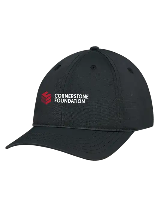 Black Nylon Twill Performance Cap w/Cornerstone Foundation logo