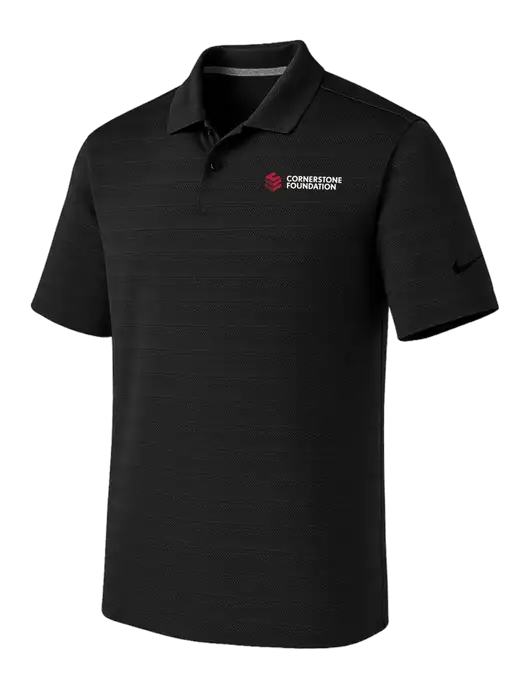 Nike Black Dri-FIT Vapor Jacquard Polo w/Cornerstone Foundation logo