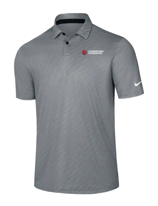 Nike Medium Grey Vapor Dash Polo w/Cornerstone Foundation logo