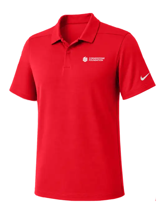 Nike Red Dry Essential Solid Polo w/Cornerstone Foundation logo