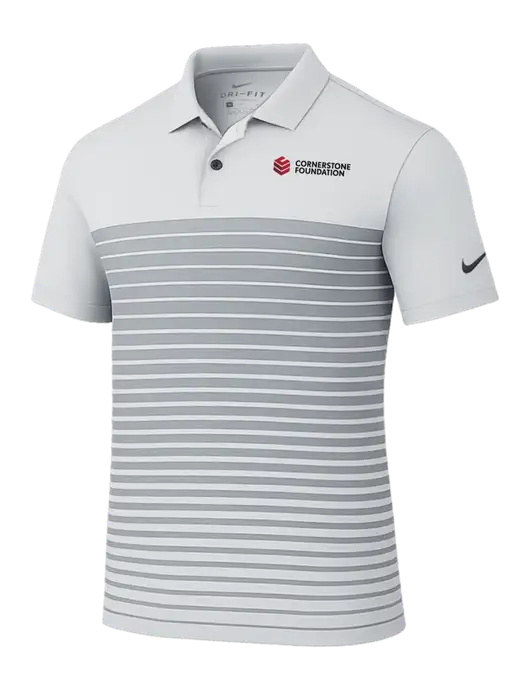 Nike Light Grey Dri-FIT Vapor Block Polo w/Cornerstone Foundation logo