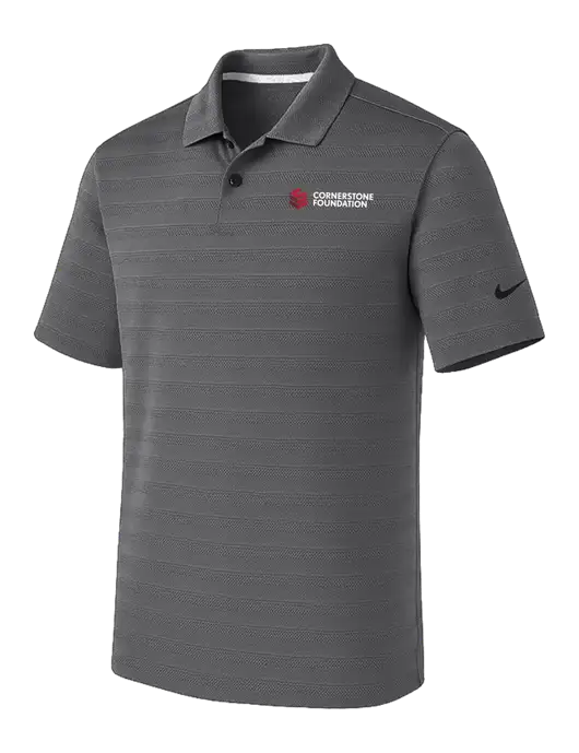 Nike Dark Medium Grey Dri-FIT Vapor Jacquard Polo w/Cornerstone Foundation logo