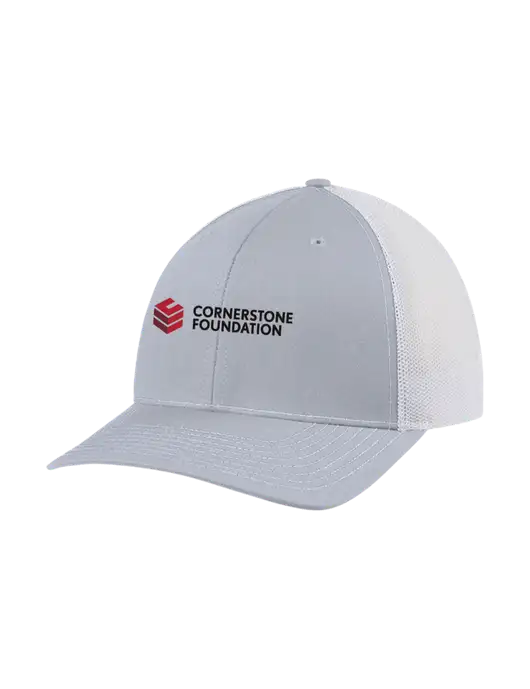 Richardson Adjustable Snapback Original 112 Trucker Cap Light Heather Grey w/White Mesh w/Cornerstone Foundation logo