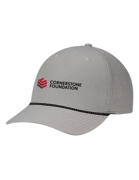 Richardson Laser Perf Performance Light Grey/Black-Grey Rope Cap w/Cornerstone Foundation logo