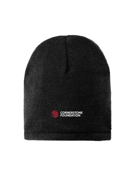 Black Fleece-Lined Beanie Cap w/Cornerstone Foundation logo