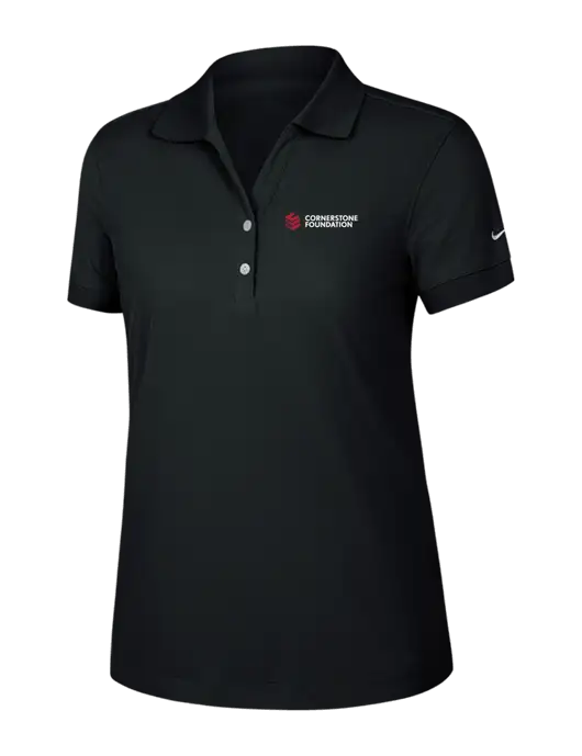Nike Womens Dri-FIT Classic Black Polo w/Cornerstone Foundation logo